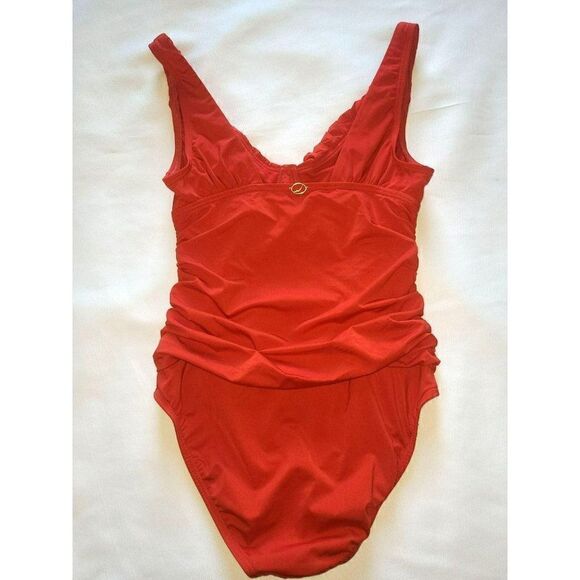 JANTZEN Braided Ruched Slimming One Piece Swimsuit Women's Size 8 - Picture 4 of 6